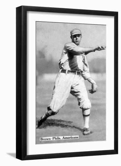 Philadelphia, PA, Philadelphia Athletics, Boardwalk Brown, Baseball Card-Lantern Press-Framed Art Print