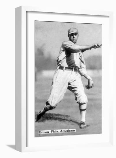 Philadelphia, PA, Philadelphia Athletics, Boardwalk Brown, Baseball Card-Lantern Press-Framed Art Print