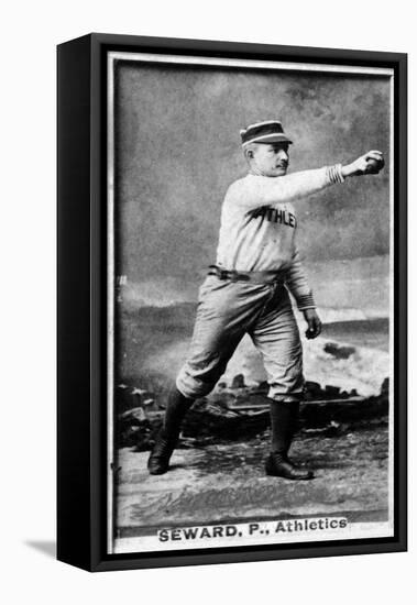 Philadelphia, PA, Philadelphia Athletics, Ed Seward, Baseball Card-Lantern Press-Framed Stretched Canvas