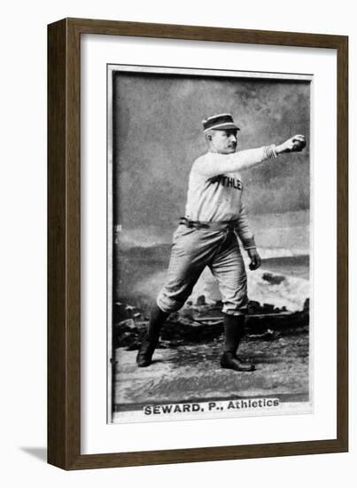 Philadelphia, PA, Philadelphia Athletics, Ed Seward, Baseball Card-Lantern Press-Framed Art Print
