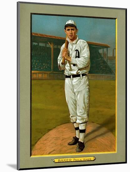 Philadelphia, PA, Philadelphia Athletics, Frank Baker, Baseball Card-Lantern Press-Mounted Art Print