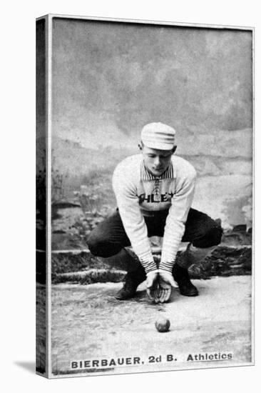 Philadelphia, PA, Philadelphia Athletics, Lou Bierbauer, Baseball Card-Lantern Press-Stretched Canvas