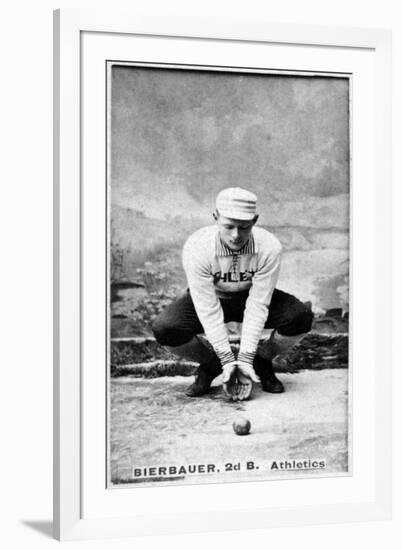 Philadelphia, PA, Philadelphia Athletics, Lou Bierbauer, Baseball Card-Lantern Press-Framed Art Print