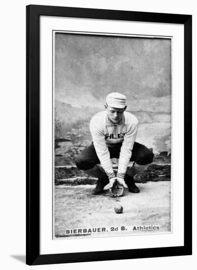 Philadelphia, PA, Philadelphia Athletics, Lou Bierbauer, Baseball Card-Lantern Press-Framed Art Print