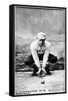 Philadelphia, PA, Philadelphia Athletics, Lou Bierbauer, Baseball Card-Lantern Press-Framed Stretched Canvas
