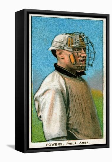 Philadelphia, PA, Philadelphia Athletics, Mike Powers, Baseball Card-Lantern Press-Framed Stretched Canvas