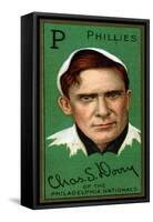 Philadelphia, PA, Philadelphia Phillies, Charles S. Dooin, Baseball Card-Lantern Press-Framed Stretched Canvas