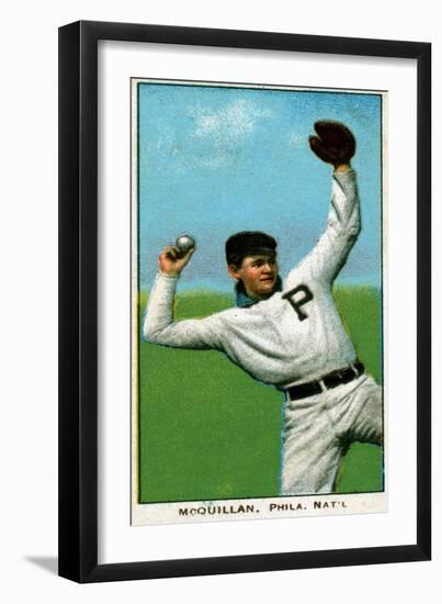 Philadelphia, PA, Philadelphia Phillies, George McQuillan, Baseball Card-Lantern Press-Framed Art Print