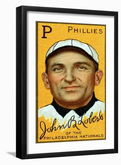 Philadelphia, PA, Philadelphia Phillies, John Lobert, Baseball Card-Lantern Press-Framed Art Print