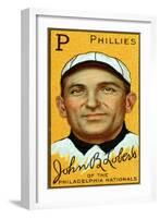 Philadelphia, PA, Philadelphia Phillies, John Lobert, Baseball Card-Lantern Press-Framed Art Print