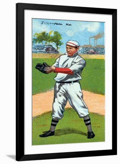 Philadelphia, PA, Philadelphia Phillies, John Titus, Baseball Card-Lantern Press-Framed Art Print