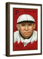 Philadelphia, PA, Philadelphia Phillies, Patrick J. Moran, Baseball Card-Lantern Press-Framed Art Print