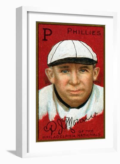 Philadelphia, PA, Philadelphia Phillies, Patrick J. Moran, Baseball Card-Lantern Press-Framed Art Print