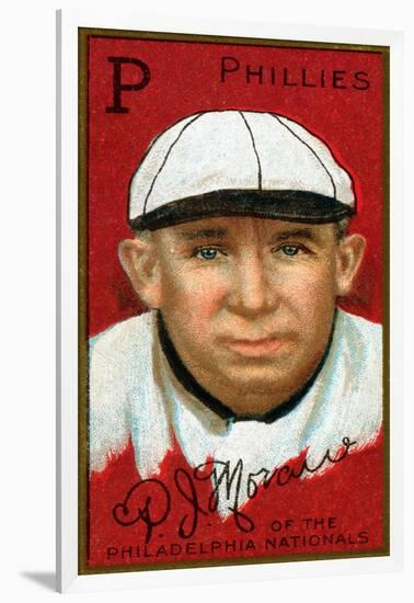 Philadelphia, PA, Philadelphia Phillies, Patrick J. Moran, Baseball Card-Lantern Press-Framed Art Print
