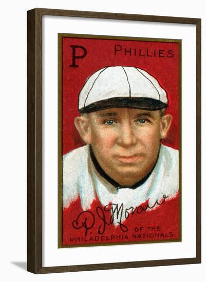 Philadelphia, PA, Philadelphia Phillies, Patrick J. Moran, Baseball Card-Lantern Press-Framed Art Print