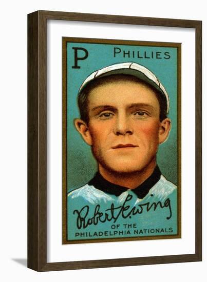 Philadelphia, PA, Philadelphia Phillies, Robert Ewing, Baseball Card-Lantern Press-Framed Art Print