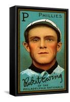 Philadelphia, PA, Philadelphia Phillies, Robert Ewing, Baseball Card-Lantern Press-Framed Stretched Canvas