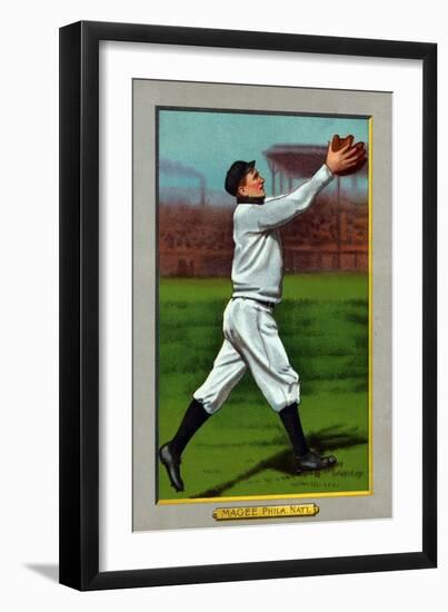 Philadelphia, PA, Philadelphia Phillies, Sherry Magee, Baseball Card-Lantern Press-Framed Art Print