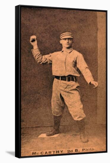 Philadelphia, PA, Philadelphia Quakers, Tommy McCarthy, Baseball Card-Lantern Press-Framed Stretched Canvas