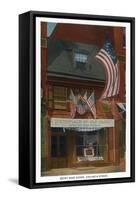 Philadelphia, Pennsylvania - Betsy Ross House with US Flags-Lantern Press-Framed Stretched Canvas