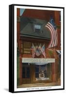 Philadelphia, Pennsylvania - Betsy Ross House with US Flags-Lantern Press-Framed Stretched Canvas