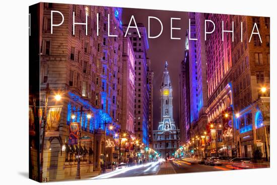 Philadelphia, Pennsylvania - City Hall-Lantern Press-Stretched Canvas