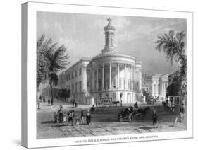 Philadelphia, Pennsylvania, Exterior View of the Exchange and Girard's Bank-Lantern Press-Stretched Canvas