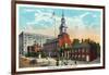 Philadelphia, Pennsylvania - Independence Hall from Chestnut Street-Lantern Press-Framed Art Print