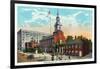 Philadelphia, Pennsylvania - Independence Hall from Chestnut Street-Lantern Press-Framed Art Print