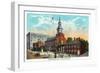 Philadelphia, Pennsylvania - Independence Hall from Chestnut Street-Lantern Press-Framed Art Print