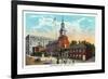 Philadelphia, Pennsylvania - Independence Hall from Chestnut Street-Lantern Press-Framed Premium Giclee Print