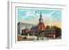 Philadelphia, Pennsylvania - Independence Hall from Chestnut Street-Lantern Press-Framed Art Print