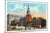 Philadelphia, Pennsylvania - Independence Hall from Chestnut Street-Lantern Press-Mounted Art Print