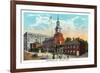 Philadelphia, Pennsylvania - Independence Hall from Chestnut Street-Lantern Press-Framed Art Print