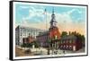 Philadelphia, Pennsylvania - Independence Hall from Chestnut Street-Lantern Press-Framed Stretched Canvas