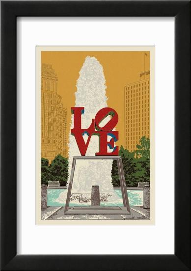 Philadelphia  Pennsylvania - Love Statue-null-Framed Art Print