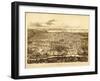Philadelphia, Pennsylvania - Panoramic Map-Lantern Press-Framed Art Print