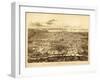 Philadelphia, Pennsylvania - Panoramic Map-Lantern Press-Framed Art Print