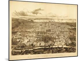 Philadelphia, Pennsylvania - Panoramic Map-Lantern Press-Mounted Art Print