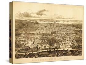 Philadelphia, Pennsylvania - Panoramic Map-Lantern Press-Stretched Canvas