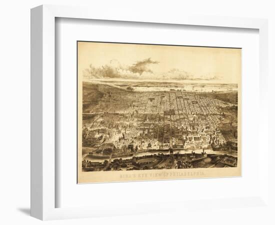 Philadelphia, Pennsylvania - Panoramic Map-Lantern Press-Framed Art Print