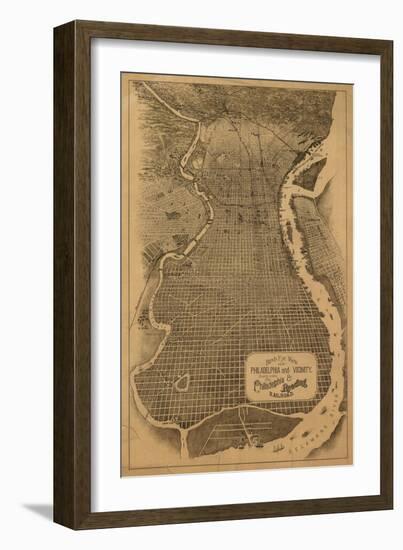 Philadelphia, Pennsylvania - Panoramic Map-Lantern Press-Framed Art Print