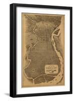 Philadelphia, Pennsylvania - Panoramic Map-Lantern Press-Framed Art Print