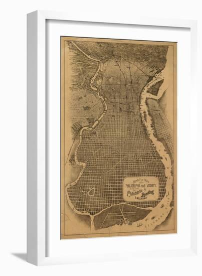 Philadelphia, Pennsylvania - Panoramic Map-Lantern Press-Framed Art Print