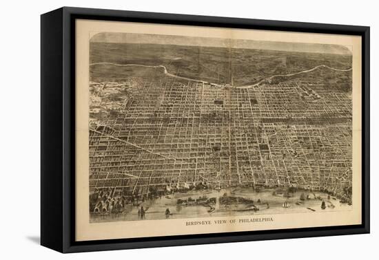 Philadelphia, Pennsylvania - Panoramic Map-Lantern Press-Framed Stretched Canvas