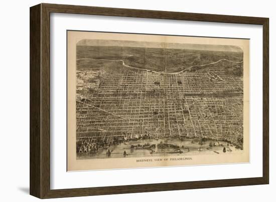 Philadelphia, Pennsylvania - Panoramic Map-Lantern Press-Framed Art Print