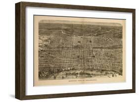 Philadelphia, Pennsylvania - Panoramic Map-Lantern Press-Framed Art Print