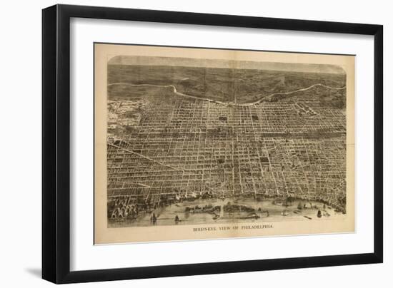 Philadelphia, Pennsylvania - Panoramic Map-Lantern Press-Framed Art Print