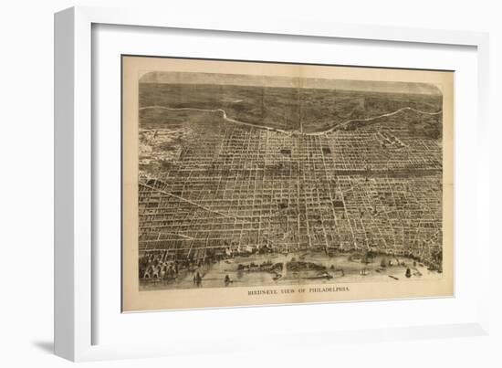 Philadelphia, Pennsylvania - Panoramic Map-Lantern Press-Framed Art Print