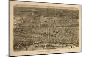 Philadelphia, Pennsylvania - Panoramic Map-Lantern Press-Mounted Art Print